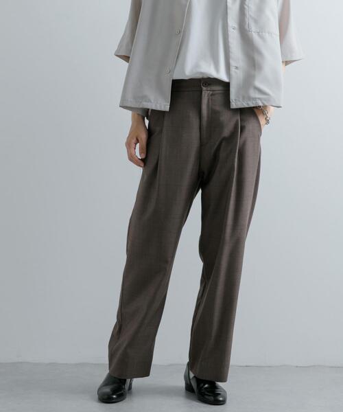 SENSE OF PLACE by URBAN RESEARCH(センスオブプレイスバイアーバンリサーチ)の「チェックワンタックワイドスラックス(その他パンツ・メンズ・ブラウン/ネイビー/グレー・LARGE/MEDIUM)」の4枚目の写真