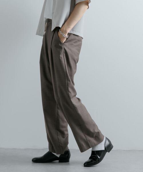 SENSE OF PLACE by URBAN RESEARCH(センスオブプレイスバイアーバンリサーチ)の「チェックワンタックワイドスラックス(その他パンツ・メンズ・ブラウン/ネイビー/グレー・LARGE/MEDIUM)」の6枚目の写真