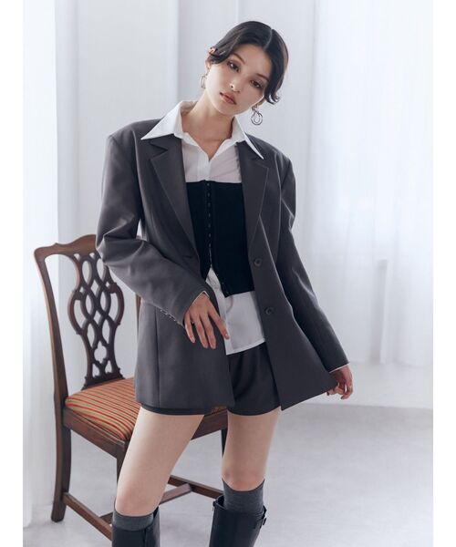 MURUA（ムルーア）の「【SET UP対応】タックショートパンツ（その他パンツ・レディース・ベージュ/ブラック/グレー・1/2）」の15枚目の写真