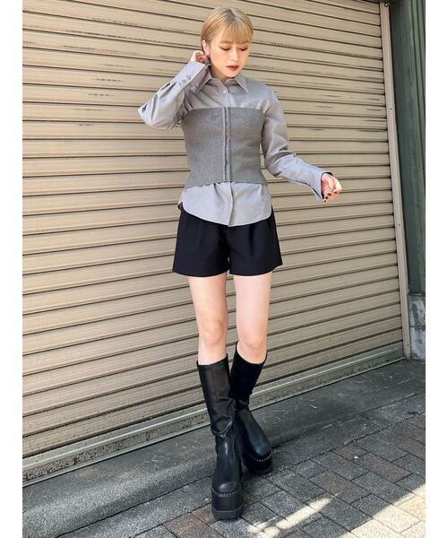 MURUA（ムルーア）の「【SET UP対応】タックショートパンツ（その他パンツ・レディース・ベージュ/ブラック/グレー・1/2）」の22枚目の写真