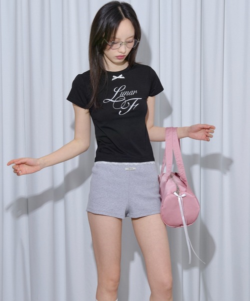 FCMM(エフシーエムエム)の「RIBBON CROP TEE/リボンクロップT(Tシャツ/カットソー・レディース・ブラック/グレー/ホワイト・MEDIUM/SMALL)」の14枚目の写真