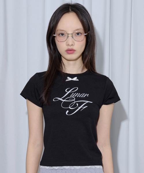FCMM(エフシーエムエム)の「RIBBON CROP TEE/リボンクロップT(Tシャツ/カットソー・レディース・ブラック/グレー/ホワイト・MEDIUM/SMALL)」の11枚目の写真