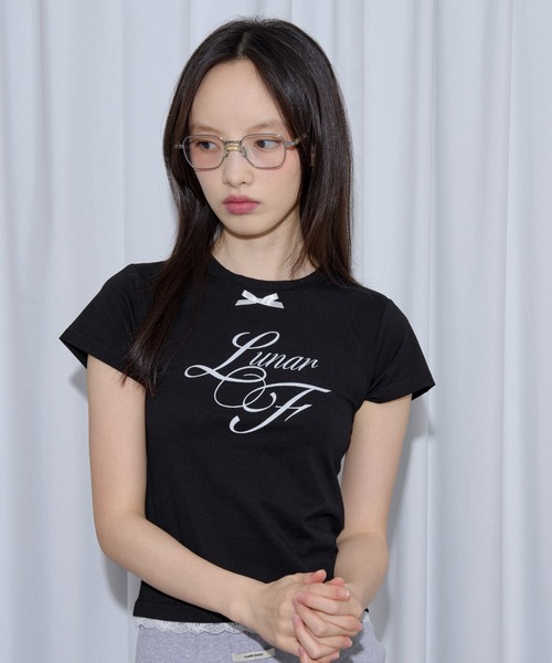 FCMM(エフシーエムエム)の「RIBBON CROP TEE/リボンクロップT(Tシャツ/カットソー・レディース・ブラック/グレー/ホワイト・MEDIUM/SMALL)」の12枚目の写真