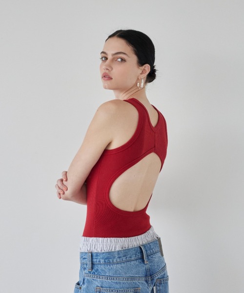 ALEXIA STAM（アリシアスタン）の「Open Back Bodysuit /オープンバックボディスーツ（その他トップス・レディース・ホワイト/レッド/ヘザーグレー/ブラック・M/S）」の4枚目の写真