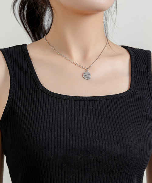 DAY CLOSET（デイ クローゼット）の「レディース 幅広肩紐クロップドリブタンクトップ（タンクトップ・レディース・ホワイト×ブラック/ホワイト×ブルー/ピンク系その他/ブラック・FREE）」の8枚目の写真