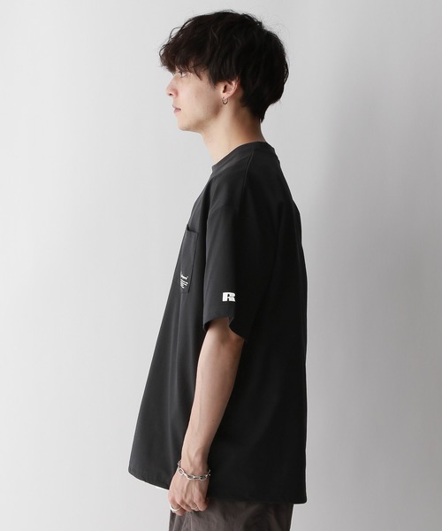 RAGEBLUE(レイジブルー)の「【RUSSELL ATHLETIC】ドライパワーワンポイントTシャツ<吸水速乾>(Tシャツ/カットソー・メンズ・ネイビー/ブラック・MEDIUM/LARGE)」の11枚目の写真