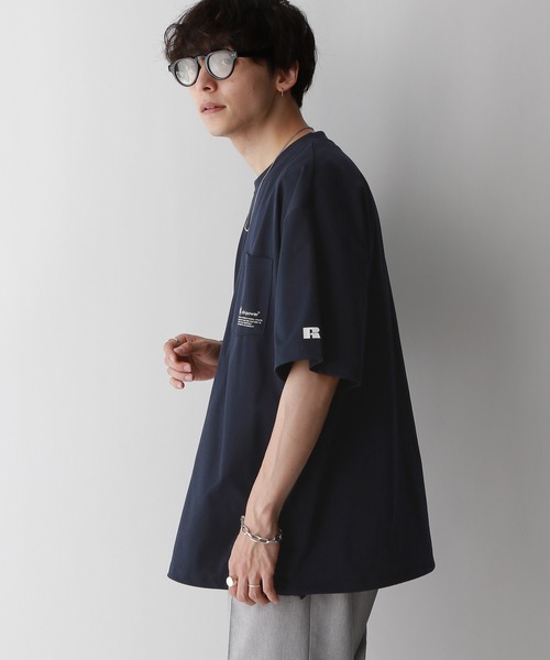 RAGEBLUE(レイジブルー)の「【RUSSELL ATHLETIC】ドライパワーワンポイントTシャツ<吸水速乾>(Tシャツ/カットソー・メンズ・ネイビー/ブラック・MEDIUM/LARGE)」の10枚目の写真