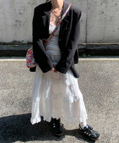 GEMEDA(ジェメダ)の「ボトムス レース フリル Aラインスカート(スカート・レディース・ホワイト/ブラック/ベージュ・M)」の9枚目の写真