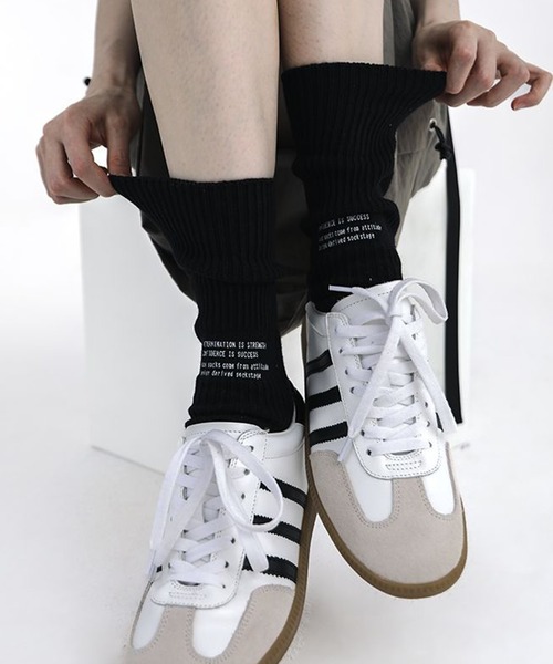 SHEPP（シープ）の「ロゴプリント カラーソックス（ソックス/靴下・レディース・イエロー/グレー/ブラック/グリーン/ホワイト・F）」の2枚目の写真