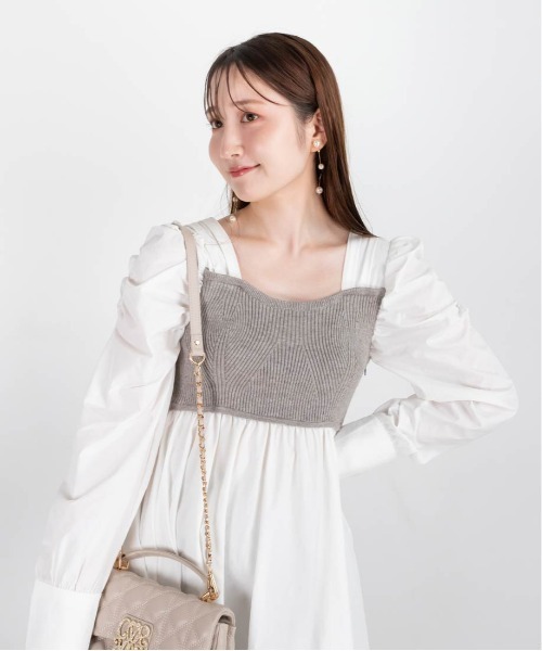RANDA(ランダ)の「【選べる丈感】ニットビスチェドッキングブラウス(シャツ/ブラウス・レディース・ブラック/グレー/ブラウン・FREE/FT)」の20枚目の写真