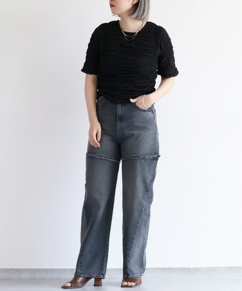 cepo(セポ)の「シャーリングプルオーバー(Tシャツ/カットソー・レディース・オフホワイト/ブラック・M)」の21枚目の写真