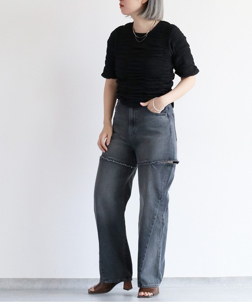 cepo(セポ)の「シャーリングプルオーバー(Tシャツ/カットソー・レディース・オフホワイト/ブラック・M)」の22枚目の写真