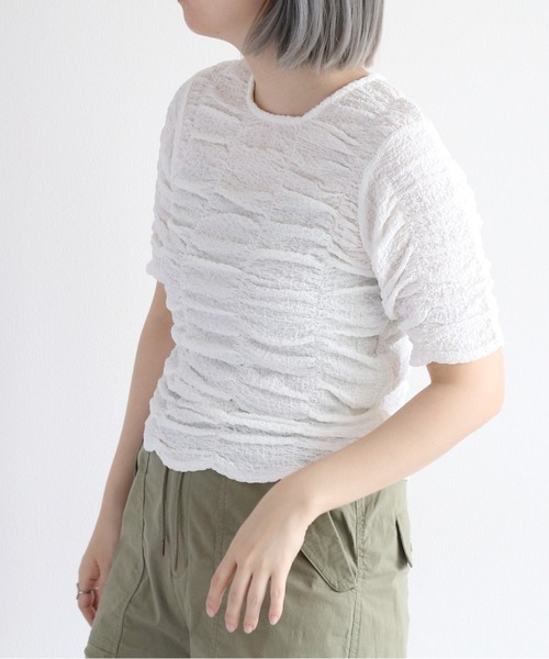 cepo(セポ)の「シャーリングプルオーバー(Tシャツ/カットソー・レディース・オフホワイト/ブラック・M)」の12枚目の写真