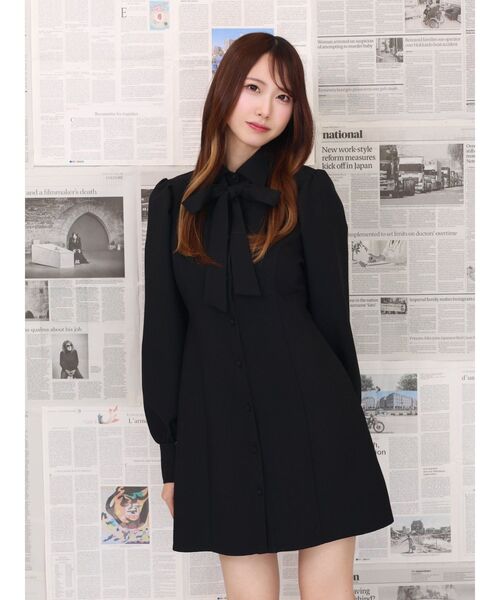 EATME(イートミー)の「ニットベスト付きワンピース(ワンピース・レディース・ブラック/オフホワイト・SMALL/MEDIUM)」の5枚目の写真