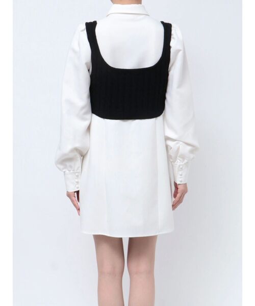 EATME(イートミー)の「ニットベスト付きワンピース(ワンピース・レディース・ブラック/オフホワイト・SMALL/MEDIUM)」の11枚目の写真