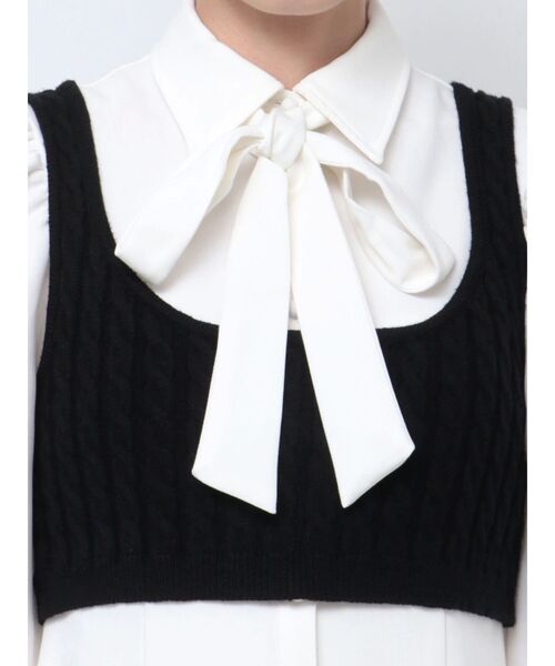 EATME(イートミー)の「ニットベスト付きワンピース(ワンピース・レディース・ブラック/オフホワイト・SMALL/MEDIUM)」の12枚目の写真