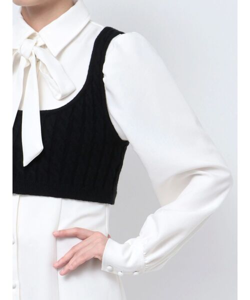 EATME(イートミー)の「ニットベスト付きワンピース(ワンピース・レディース・ブラック/オフホワイト・SMALL/MEDIUM)」の13枚目の写真