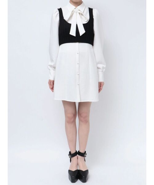 EATME(イートミー)の「ニットベスト付きワンピース(ワンピース・レディース・ブラック/オフホワイト・SMALL/MEDIUM)」の19枚目の写真