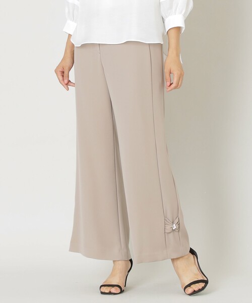 【セール】ポリエステルツイル ワイドパンツ(その他パンツ)|TO BE CHIC(トゥー ビー シック)