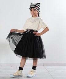 SHOO・LA・RUE | ◆【110-140cm/2点セット】エンボスTシャツ＋チュールスカート(セットアップ)