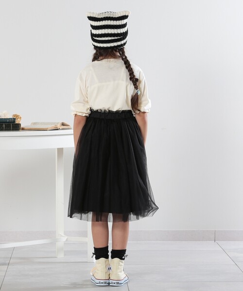 SHOO・LA・RUE（シューラルー）の「◆【110-140cm/2点セット】エンボスTシャツ＋チュールスカート（セットアップ・キッズ・ピンク/アイボリー・12/11/14/13）」の10枚目の写真