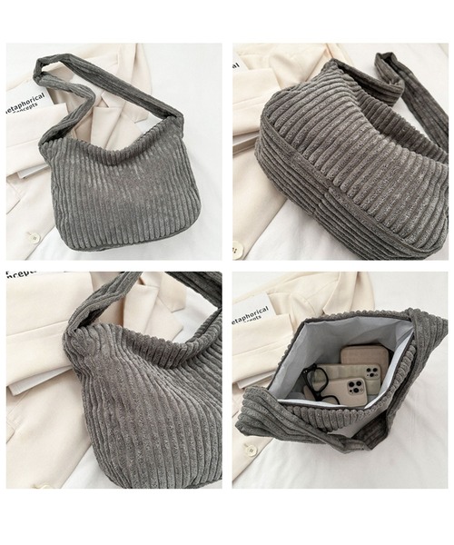 florist(フローリスト)の「【2WAY・軽量】韓国ファッションコーデュロイシンプルショルダーバッグ(ショルダーバッグ・レディース・ブラック/ブルー/グレー/グリーン/ピンク/ブラウン/ホワイト・FREE)」の18枚目の写真