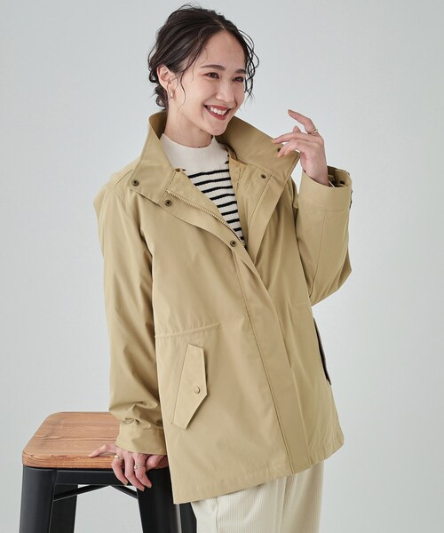 美品LOHENブルゾン　ライトベージュ セール】【洗える/S-LL/撥水/3way】着こなし自在でロングシーズン