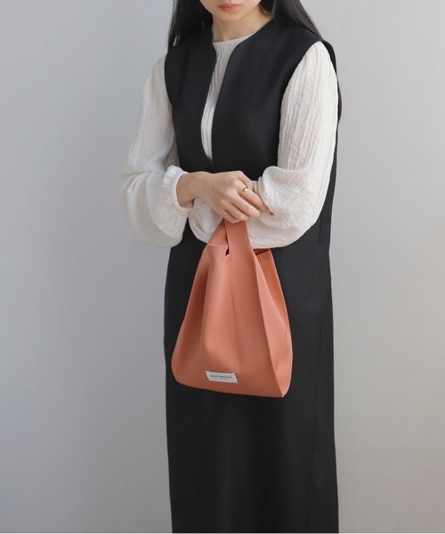 ANEMONE（アネモネ）の「シンプルニットトートバッグ[S] 【動画あり】（トートバッグ・レディース・ターコイズブルー/アイボリー/ピンク/オレンジ/ダークグレー/ラベンダー/ネイビー/ブルー/レッド・FREE）」の9枚目の写真