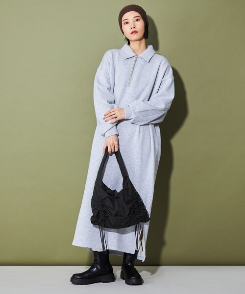 CITEN（シテン）の「【WEB限定】＜CITEN＞シャーリングドロストバッグ（ショルダーバッグ・レディース・ブラック/オレンジ/ロイヤルブルー/ライトグレー・FREE）」の9枚目の写真