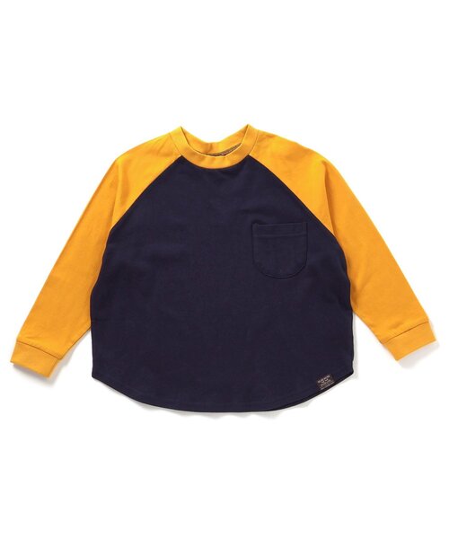 BREEZE(ブリーズ)の「【WEB限定】ラグランTシャツ(Tシャツ/カットソー・キッズ・ブラック/ネイビー/レッド/ターコイズブルー/レインボー・90/100/110/140/150/120/130)」の2枚目の写真