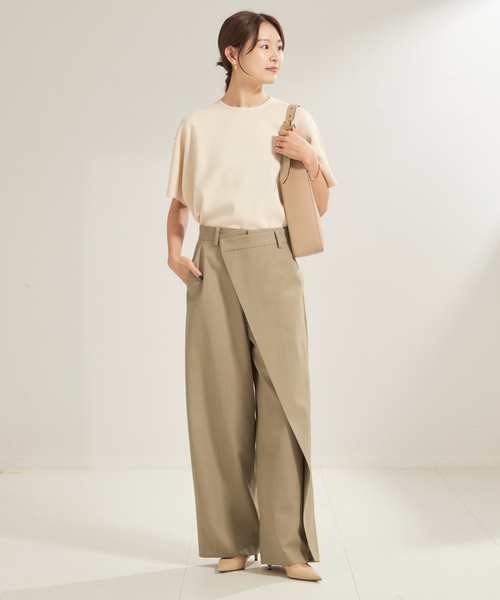 plage(プラージュ)の「R’IAM エプロンパンツ(スラックス・レディース・チャコールグレー/ベージュ・38/34/36)」の6枚目の写真