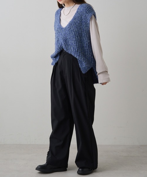 透かし編みニットベスト[品番：AZLW0022502]｜AZUL BY MOUSSY