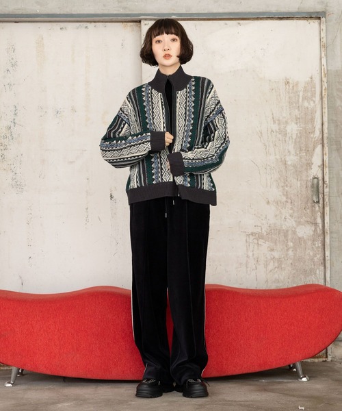 niko and...（ニコアンド）の「ラビットタッチベロアパンツ（その他パンツ・レディース・ラベンダー/モカ/グリーン/ホワイト/グレー/ブラック/アイボリー・MEDIUM/LONG）」の9枚目の写真