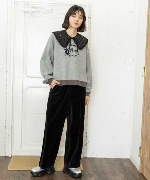 niko and...（ニコアンド）の「ラビットタッチベロアパンツ（その他パンツ・レディース・ラベンダー/モカ/グリーン/ホワイト/グレー/ブラック/アイボリー・MEDIUM/LONG）」の14枚目の写真