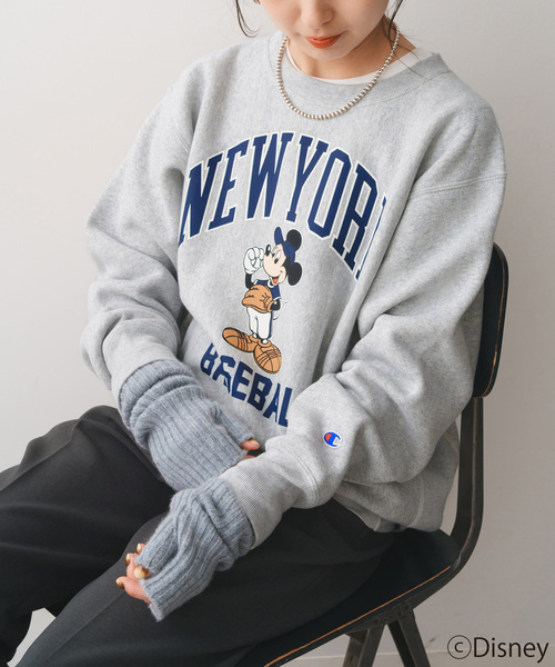 Spick & Span（スピックアンドスパン）の「《WEB＋名古屋店限定》Champion CREW NECK SWEATSHIRT MICKY C3-A031（スウェット・レディース・ブラック/アイボリー/グレー・SMALL/LARGE）」の21枚目の写真