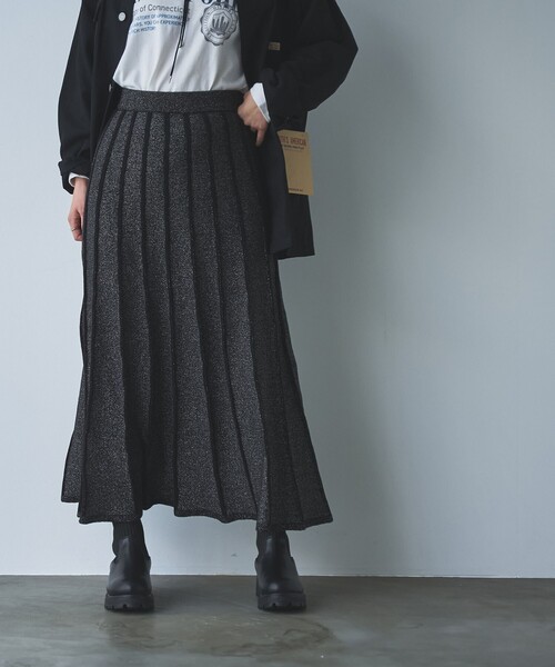 coen（コーエン）の「ラメプリーツニットスカート（スカート・レディース・グレー/ブラック・FREE）」の22枚目の写真