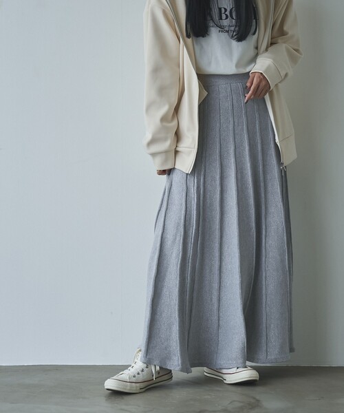 coen（コーエン）の「ラメプリーツニットスカート（スカート・レディース・グレー/ブラック・FREE）」の6枚目の写真