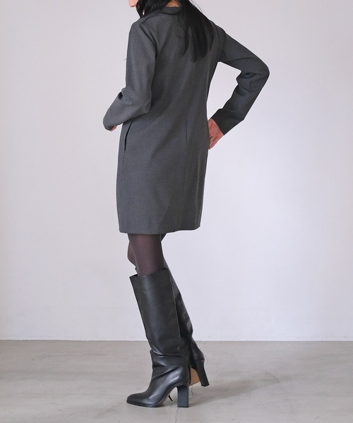 AKTE（アクテ）の「ペンシルミニドレス（ワンピース・レディース・ブラック/チャコールグレー・1/2）」の10枚目の写真