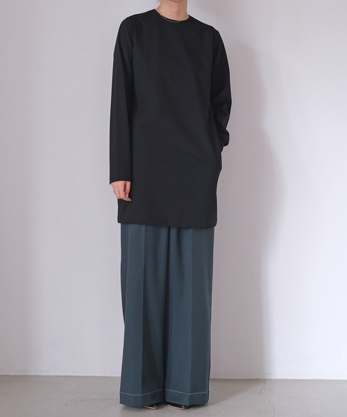 AKTE（アクテ）の「ペンシルミニドレス（ワンピース・レディース・ブラック/チャコールグレー・1/2）」の11枚目の写真