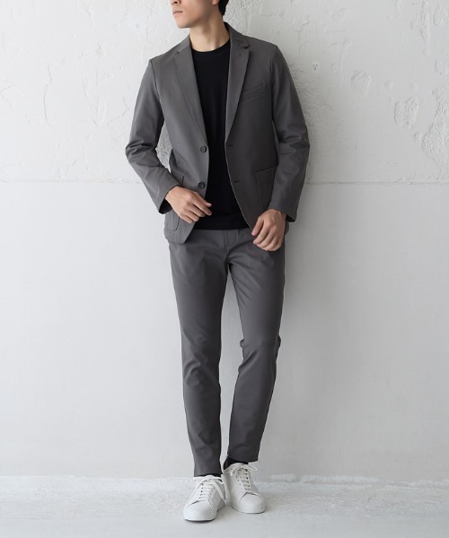 BODY WILD（ボディーワイルド）の「BODY WILD/ボディワイルド スマートダブルニット テーパード ストレッチパンツ（その他パンツ・メンズ・グレー/ネイビー/ブラック/ブラウン・MEDIUM/LARGE/X-LARGE）」の3枚目の写真