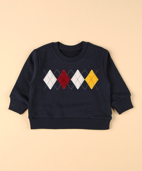 COMME CA ISM（コムサイズム）の「アーガイルモチーフ 長袖トレーナー(ベビーサイズ)（その他ベビー用品・キッズ・ネイビー/オートミール/ブラック・80-90cm/90-100cm）」の3枚目の写真