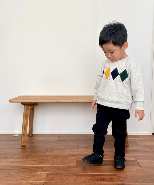 COMME CA ISM（コムサイズム）の「アーガイルモチーフ 長袖トレーナー(ベビーサイズ)（その他ベビー用品・キッズ・ネイビー/オートミール/ブラック・80-90cm/90-100cm）」の5枚目の写真