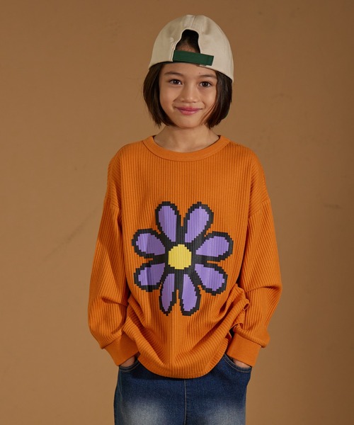 PAIRMANON STREET（ペアマノンストリート）の「【PAIRMANON STREET】アソート プリント ボーダー 刺繍 ワッフル ロンT（Tシャツ/カットソー・キッズ・ブラック/アイボリー/その他/ブラック系その他2/グリーン系その他/ベージュ/ホワイト系その他/レッド/パープル系その他/ブラック系その他/オレンジ系その他・90/120/150/160/100/110/130/140）」の10枚目の写真