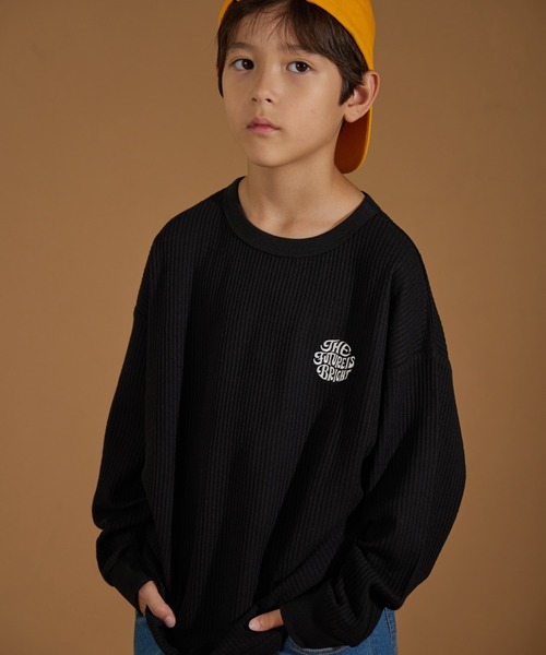 PAIRMANON STREET（ペアマノンストリート）の「【PAIRMANON STREET】アソート プリント ボーダー 刺繍 ワッフル ロンT（Tシャツ/カットソー・キッズ・ブラック/アイボリー/その他/ブラック系その他2/グリーン系その他/ベージュ/ホワイト系その他/レッド/パープル系その他/ブラック系その他/オレンジ系その他・90/120/150/160/100/110/130/140）」の3枚目の写真