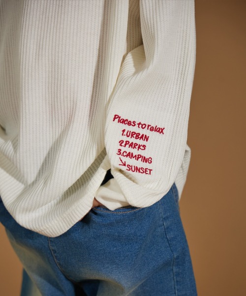 PAIRMANON STREET（ペアマノンストリート）の「【PAIRMANON STREET】アソート プリント ボーダー 刺繍 ワッフル ロンT（Tシャツ/カットソー・キッズ・ブラック/アイボリー/その他/ブラック系その他2/グリーン系その他/ベージュ/ホワイト系その他/レッド/パープル系その他/ブラック系その他/オレンジ系その他・90/120/150/160/100/110/130/140）」の22枚目の写真