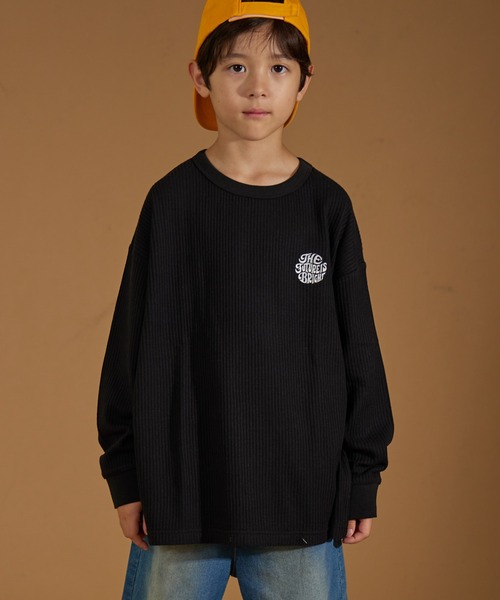 PAIRMANON STREET（ペアマノンストリート）の「【PAIRMANON STREET】アソート プリント ボーダー 刺繍 ワッフル ロンT（Tシャツ/カットソー・キッズ・ブラック/アイボリー/その他/ブラック系その他2/グリーン系その他/ベージュ/ホワイト系その他/レッド/パープル系その他/ブラック系その他/オレンジ系その他・90/120/150/160/100/110/130/140）」の12枚目の写真