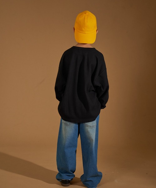 PAIRMANON STREET（ペアマノンストリート）の「【PAIRMANON STREET】アソート プリント ボーダー 刺繍 ワッフル ロンT（Tシャツ/カットソー・キッズ・ブラック/アイボリー/その他/ブラック系その他2/グリーン系その他/ベージュ/ホワイト系その他/レッド/パープル系その他/ブラック系その他/オレンジ系その他・90/120/150/160/100/110/130/140）」の13枚目の写真