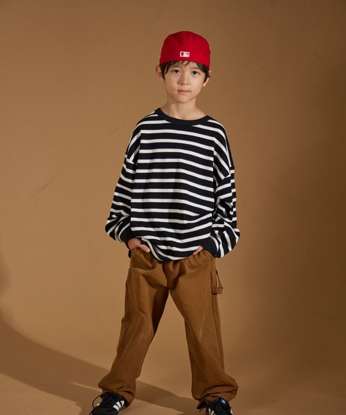 PAIRMANON STREET（ペアマノンストリート）の「【PAIRMANON STREET】アソート プリント ボーダー 刺繍 ワッフル ロンT（Tシャツ/カットソー・キッズ・ブラック/アイボリー/その他/ブラック系その他2/グリーン系その他/ベージュ/ホワイト系その他/レッド/パープル系その他/ブラック系その他/オレンジ系その他・90/120/150/160/100/110/130/140）」の15枚目の写真