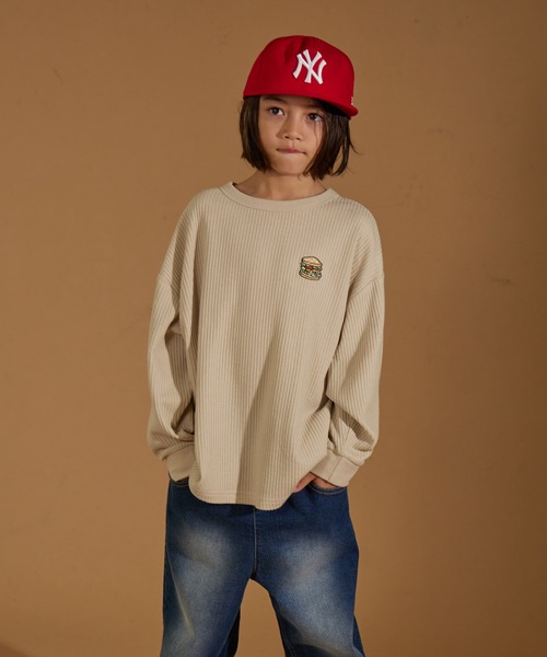 PAIRMANON STREET（ペアマノンストリート）の「【PAIRMANON STREET】アソート プリント ボーダー 刺繍 ワッフル ロンT（Tシャツ/カットソー・キッズ・ブラック/アイボリー/その他/ブラック系その他2/グリーン系その他/ベージュ/ホワイト系その他/レッド/パープル系その他/ブラック系その他/オレンジ系その他・90/120/150/160/100/110/130/140）」の21枚目の写真