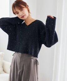 mysty woman | ラメスパンコール2WAYプルオーバー　246386(ニット/セーター)